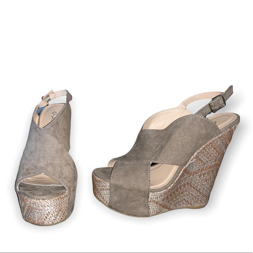 QUPID 6.5 Open toe wedge